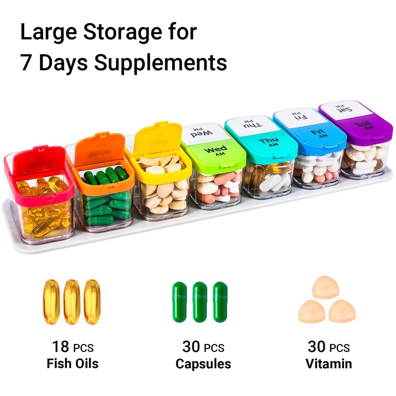 Daviky Extra Large Pill Organizer 7 Day, Smart XL Pill