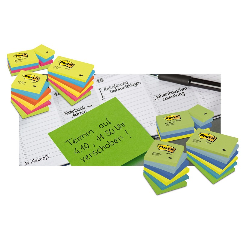Post-it Notes - Neon Green - 6 Pads Per Pack