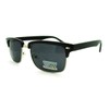 Classic Half Rim Clubmaster Rectangular Horned DJ Sunglasses - Black