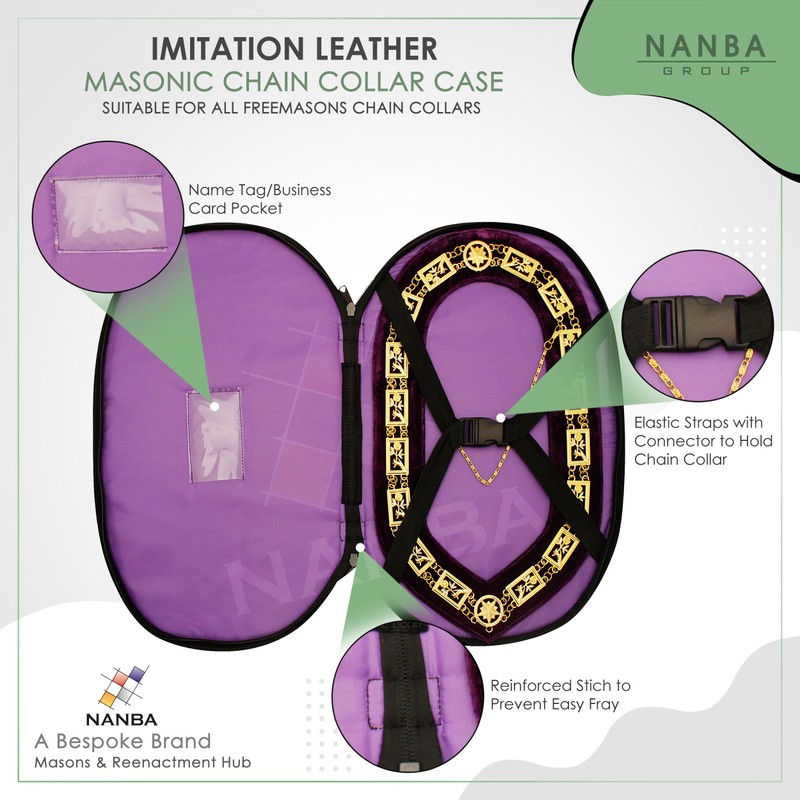 Nanba Group Masonic Chain Collar Case – Black Imitation Leather