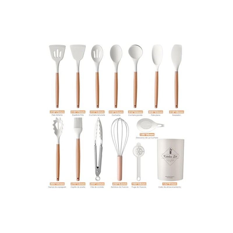 Garselay - (14 PCS) Juego de Utensilios de Cocina de