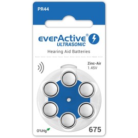 30x EverActive UltraSonic Typ 675 hearing aid Zinc Air P675 PR44 ZL1 Mercury Free