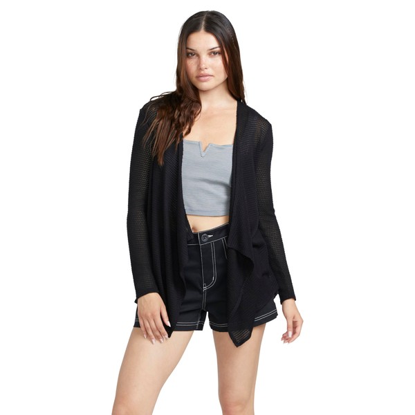 Volcom Women's Go Wrap Open Front Cardigan Sweater (Regular &