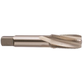 YG-1 Q6 Series Vanadium Alloy HSS Spiral Flute High Performance Taper Pipe Tap, Hardslick Coated, Round Large Shank with Square End, Taper Chamfer, 1/8"-27 Thread Size