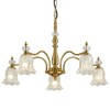TELAFLY 5 Lights Vintage Gold Chandelier, Elegant Rustic Chandeliers Glass