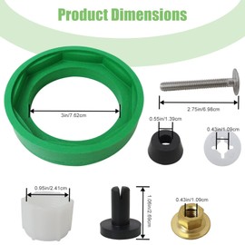 Vicue New AS738756-0070A Toilet Tank Seal Kit - Fixes Leaks Between Tank & Bowl for American Standard Champion 4 toilet