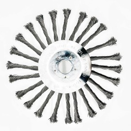 YUET Weed Brush Grass Trimmer Professional Wild Herb Brush for Brush Cutter Brush Cutter Round Brush 250 x 25.4 mm Bore for Effective Weed Removal Moss Removal (10 Inches)