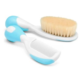 2 Pcs Juego De Peine Y Cepillo Para Bebés, Cerdas Naturales