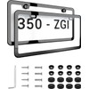 Black with Chrome Finish License Plate Frame - Stainless Steel
