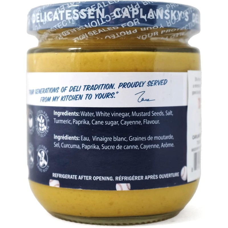 Caplansky’s Deli Mustard - Ballpark - Kosher, Vegan, Non GMO,