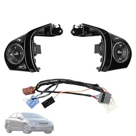 Par de botones de control de audio para volante compatible con Honda Civic 2012 2013 2014 2015 1.8L Reemplazar 35880-TR6-A01 35880-TR0-A02 interruptores de control de crucero