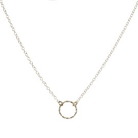 Gold Circle Necklace Ring Pendant Chain 14K Gold Filled Karma Necklace