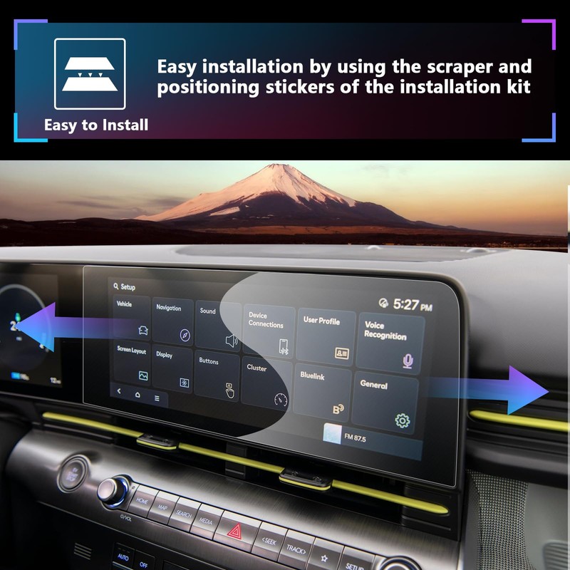SXCY for 2024 2025 Hyundai Kona Screen Protector 12.3 Inch
