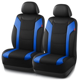 Rubbermaid Leather Car Seat Cover – Universal Front Seat Cover, Airbag Compatible, Easy to Install, Water-Resistant and Durable Automotive Seat Cover for Cars, Trucks, SUVs, Vans – Blue