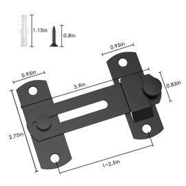 L'aimefois 180 Degree Flip Sliding Barn Door Lock for Privacy - Safe barn Door Locks and latches for Barn Door, Pet Door, Bathroom, Outdoor, Garage, Window, Sliding Door