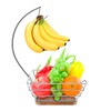 Livabber Countertop Fruit Basket Bowl with Banana Hanger, Modern Standing