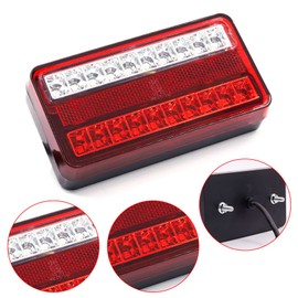 Aoling Truck Tail Lamp 12V Trailer Tail 20LED Red Hi-Low + Yellow Brake Small Turn Signal Reflector Light Tiger Camper Shell Truck Tractor Trailer Boat 2pcs