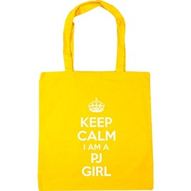 Hippowarehouse Keep calm I am a pj girl Tote Shopping Gym Beach Bag 42cm x38cm, 10 litres