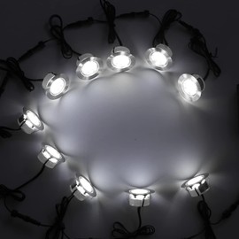 YZGWZLD Recessed LED Deck Lights Kits,10 Pack Φ2.36 Waterproof Cool White Deck Light Low Voltage Embedded LED Step Stair Lighting for Garden,Yard,Pathway,Basement