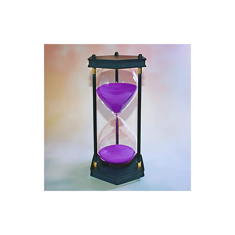 Large Hourglass Timer 60 Minute, Decorative Hexagon Frame Sandglass with