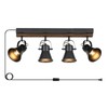 SEEBLEN 4-Light Plug-in Track Lighting, Adjustable Ceiling Spotlight,Industrial Black Kitchen