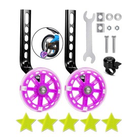 VeloGo Training Wheels for Kids Bike - Compatible with 12/14/16/18/20 Inch Bicycles, Universal Bicycle Training Wheels, Adjustable and Sturdy(Pink)