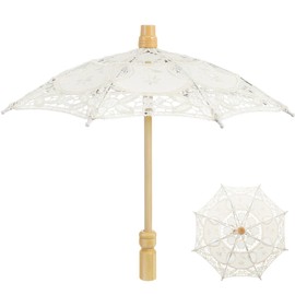 GALPADA Ombrello Con Pizzo Per Ombrello Da Sposa Ombrellone Ricamato Come Decorazione E Giocattolo Ombrello A Punta Con Impugnatura Ergonomica Per Foto Di Matrimonio E Celebrazioni