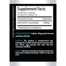 PRIVATE LABEL Natural source of fiber - ACAI BERRY - Boosts daily vitality 1 Bottle 60 Capsule