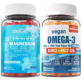 Magnesium Gummies 400mg & Vegan Omega 3 Gummies 1280mg, Magnesium Gummies 400mg & Vega, 1개 / Magnesium Gummies 400mg & Vegan Omega 3 Gummies 1280mg, Magnesium Gummies 400mg & Vega, 1개