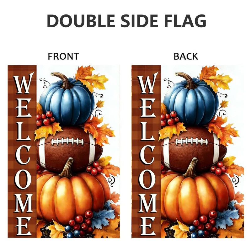 Fall Football Welcome Garden Yard Flags 12x18 Double Sided Outside
