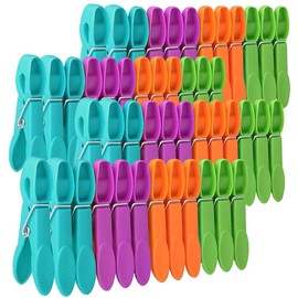 Clothes Pegs, 48 Packs Clothes Pegs for Washing Line Washing Pegs with Durable Spring, 4 Colors Washing Line Pegs lastic Clothes Pegs for Washing Line Outside Non Slip