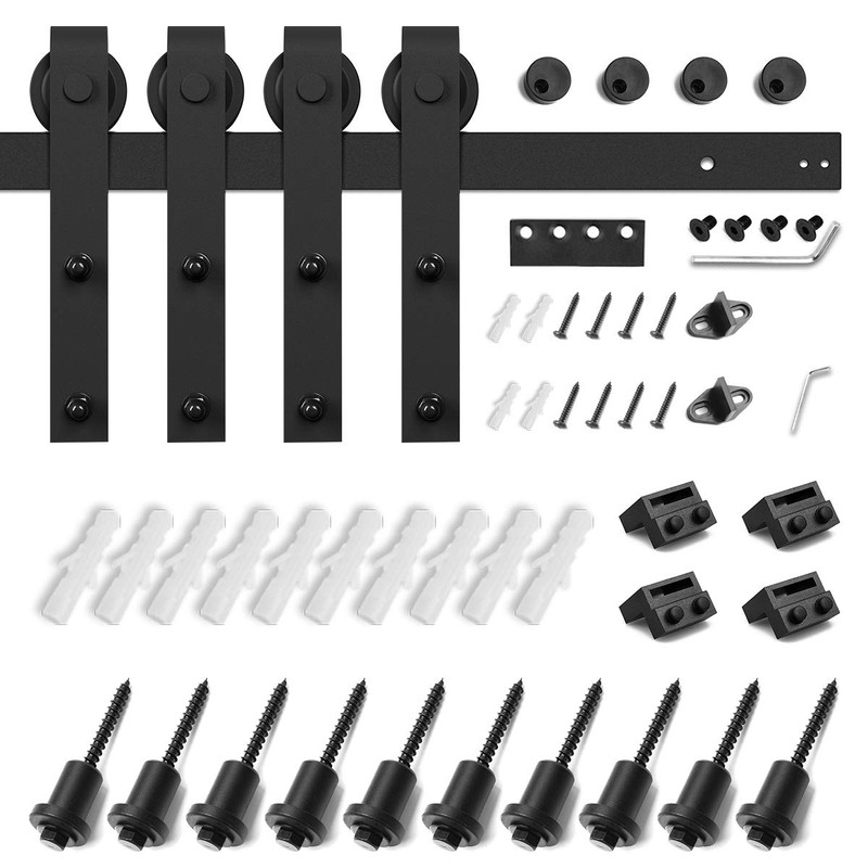 SMARTSTANDARD 13 FT Double Barn Door Hardware Kit, Sliding Door