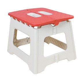 Todetana Adult Folding Step Stool, Foldable Stool with 300 lbs, Suitable for Living Room, Kitchen, and Bathroom, Portable Travel Stool (Red, Extra Large)