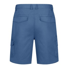 TACVASEN Men's Dress Short for Summer Classic-Fit Work Short for Men with Elastic Waist and 7 Pockets for Casual Wear and Outdoor Sport Blue Grey, 38