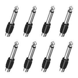8 Stück Cinch Klinke Adapter, Cinch auf Klinke 6,35mm, Audio Adapter RCA auf 6,3mm, Mono Stecker auf RCA Buchse, Klinkenstecker Mono für Verstärker, Lautsprecher, Musikinstrumente Home Theater