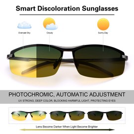 YIMI Mens Polarized Photochromic Sunglasses Outdoor Sports Driving Cycling Glasses Women Anti Glare UV400 lightweight Glasses