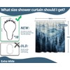 QGHOT Navy Blue Forest Shower Curtain Dark Blue Mountain Nature