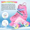 VEZLOPUS Roller Skates, Adjustable Pink Roller Skates with Light up