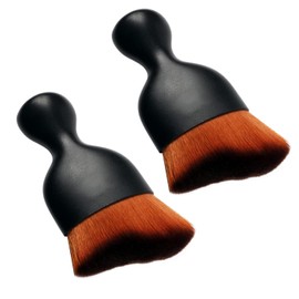 Flaconi 2 x car cleaning brush, car accessories interior, car interior cleaning, car cleaning brush, dust brush car, car brush interior, car dust brush for dashboard (black and brown)