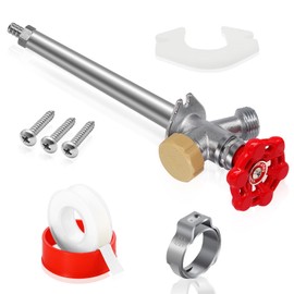 Boltigen 12inch Freeze Proof Outdoor Water Faucet, No Lead Brass Anti-Siphon Frost Free Sillcock, 1/2'' Pex Connector X 3/4'' GHT Hose Bib Frost Free Outdoor Spigot