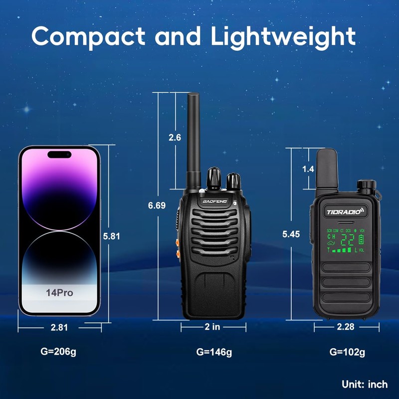 TIDRADIO TD-M11 Walkie Talkies Waterproof IP67 Long Range FRS Two-Way