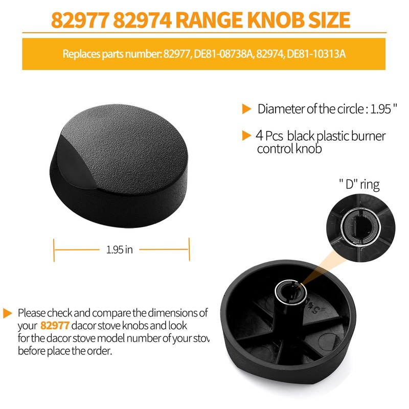 Upgraded 82977 82974 Cooktop Knob Replacement for Dacor Stove Parts,