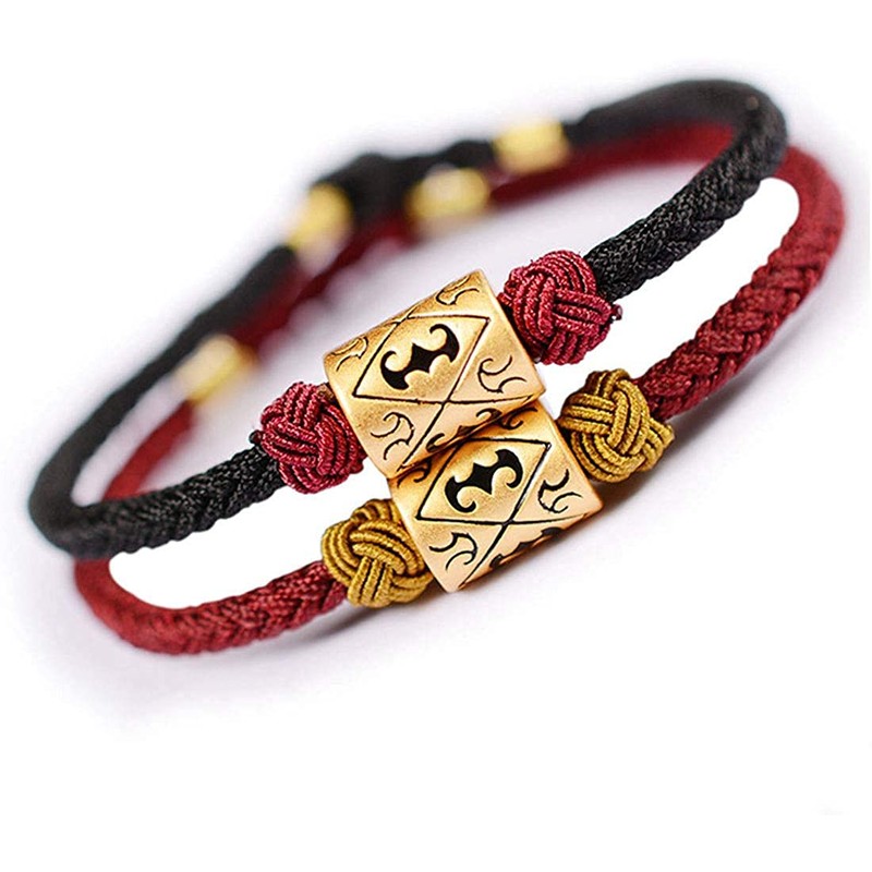Women's Cord Bracelet, Gold, Burgundy, S999 Bracelet, Black, Black String
