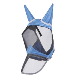 Harrison Howard CareMaster Pro Luminous Horse Fly Mask Large Eye Space Long Nose with Ears UV Protection for Horse Royal Blue L Full Large