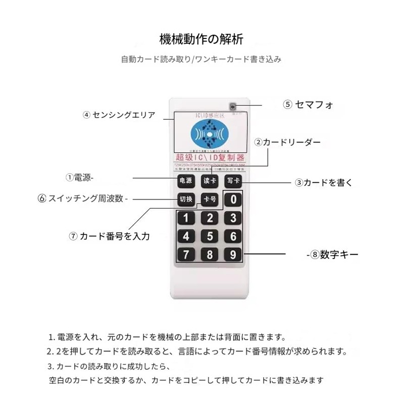 zmart Handheld Frequency Copier 125Khz-13.56MHZ RFID NFC IC Card Duplicator