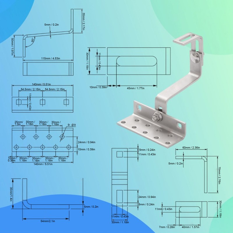 Solar Panel Bracket Stainless Steel Weather Resistant PV Panel Mounting