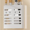 Utensil Holder Stainless Steel Wall Mount Chopstick Draining Storage Shelf