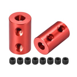 sourcing map 5mm to 5mm Bore Rigid Coupling Set Screw L20XD12 Aluminum Alloy,Shaft Coupler Connector for RC Airplane Boat, Motor Accessories,Red,2pcs