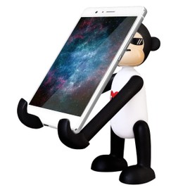 Fovasen Adjustable Cute Phone Stand for Desk, Portable Funny Phone Holder Novelty Monkey Phone Holder Stand for Table - White