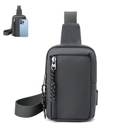 Minicloss Mini Shoulder Bag, Mini Men's Chest Bag, Shoulder Bag with Outdoor Sports, Outdoor Travel with Shoulder Bags, Shoulder Bag Chest Bag for Lightweight and Breathable, gray